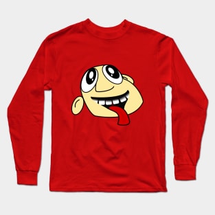 Excited Funny Face Cartoon Emoji Long Sleeve T-Shirt